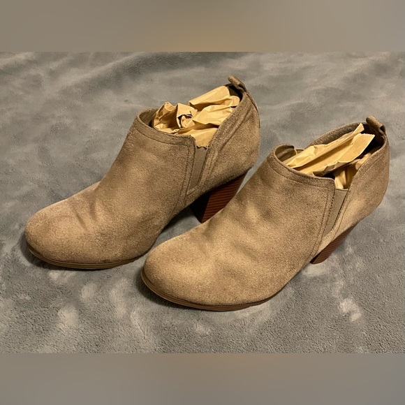TORRID taupe suede booties size 11.5W. - Picture 1 of 13